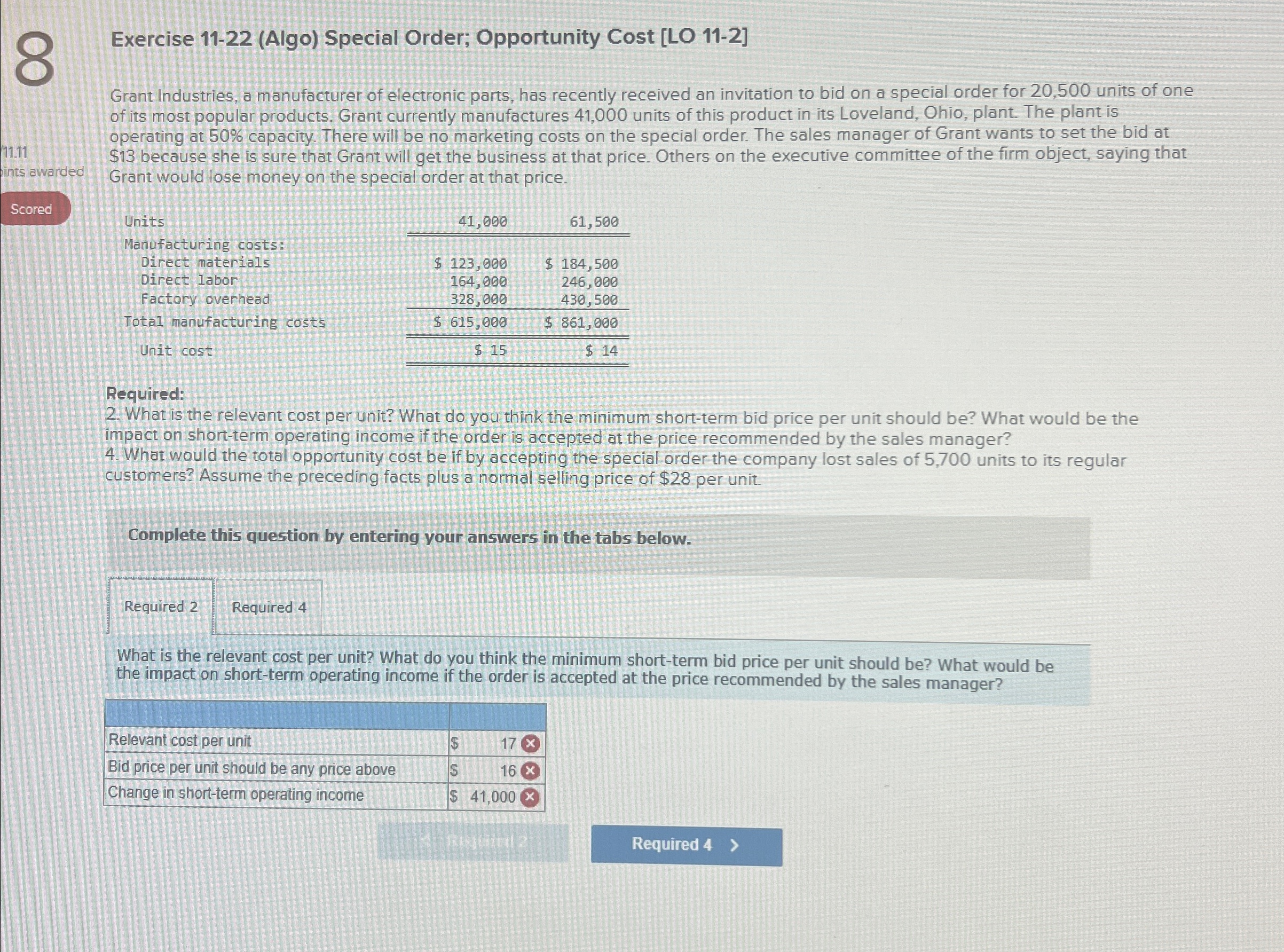 Exercise 1 1 - 2 2 ( Algo ) Special Order;