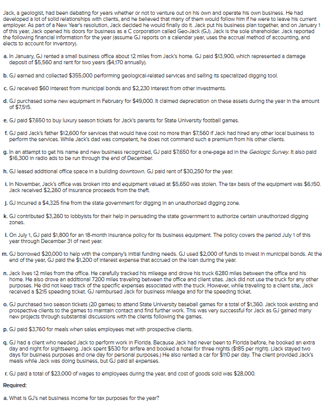 Jack, a geologist, had been debating for years