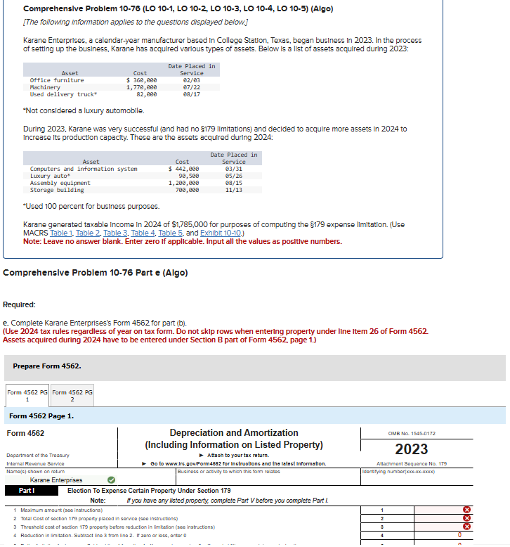 Comprehenslve Problem 1 0 - 7 6 ( LO 1 0 - 1 , LO
