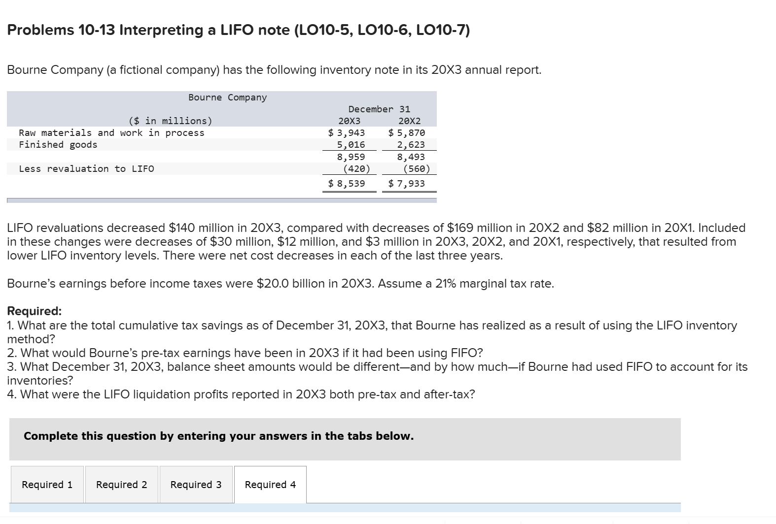 Problems 1 0 - 1 3 Interpreting a LIFO note ( LO