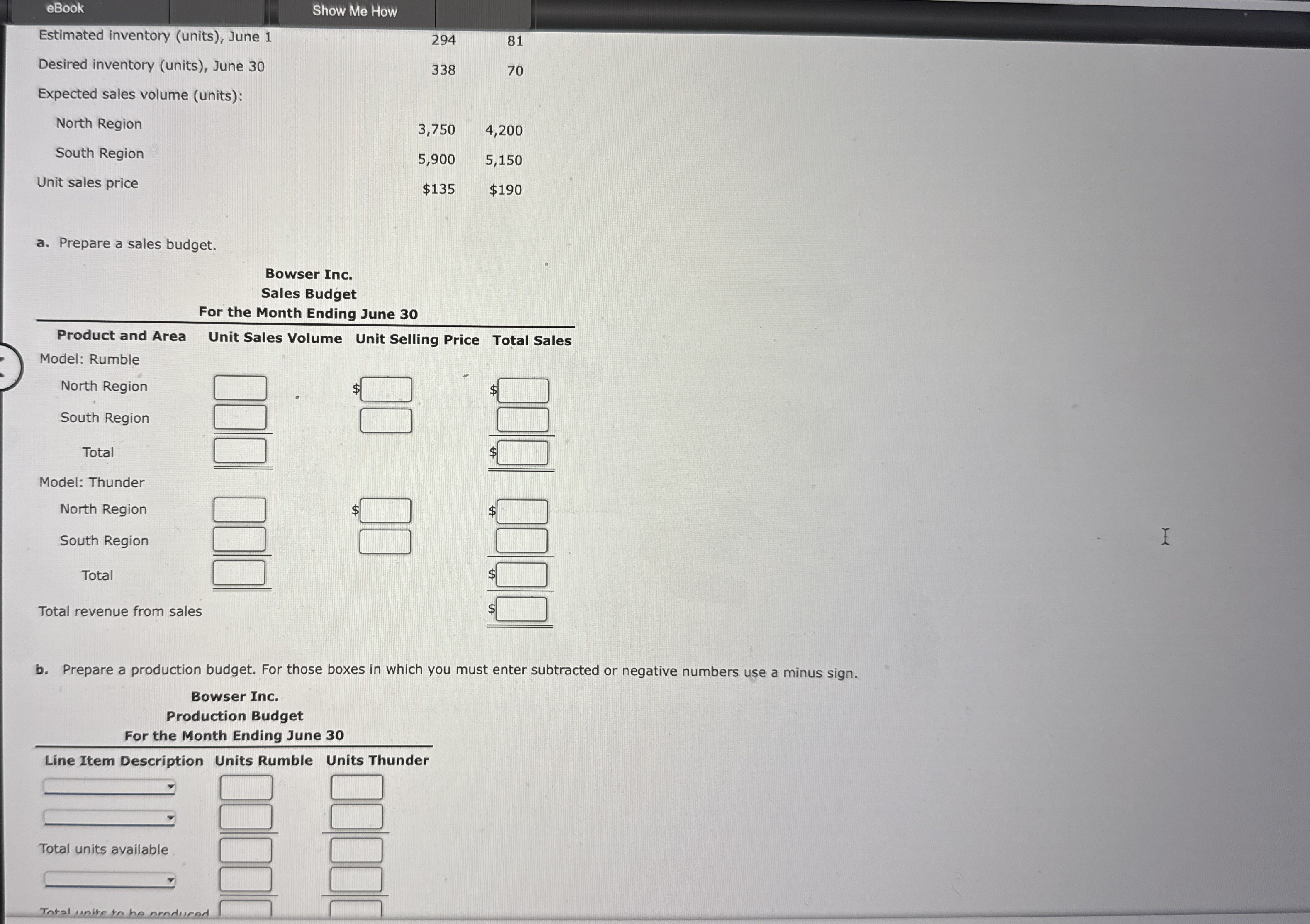 eBook Show Me How Estimated inventory ( units ) ,