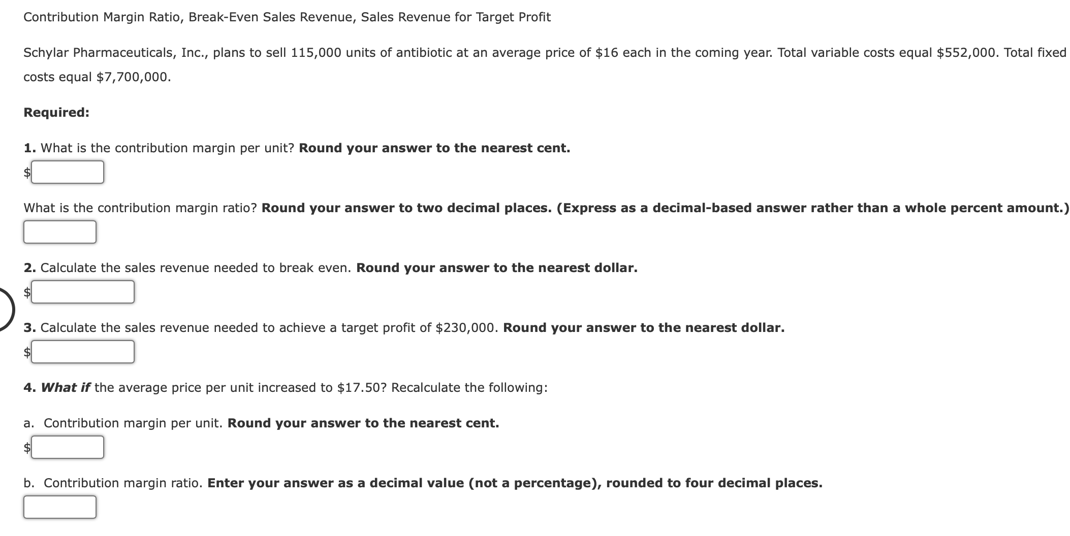 Contribution Margin Ratio, Break - Even Sales