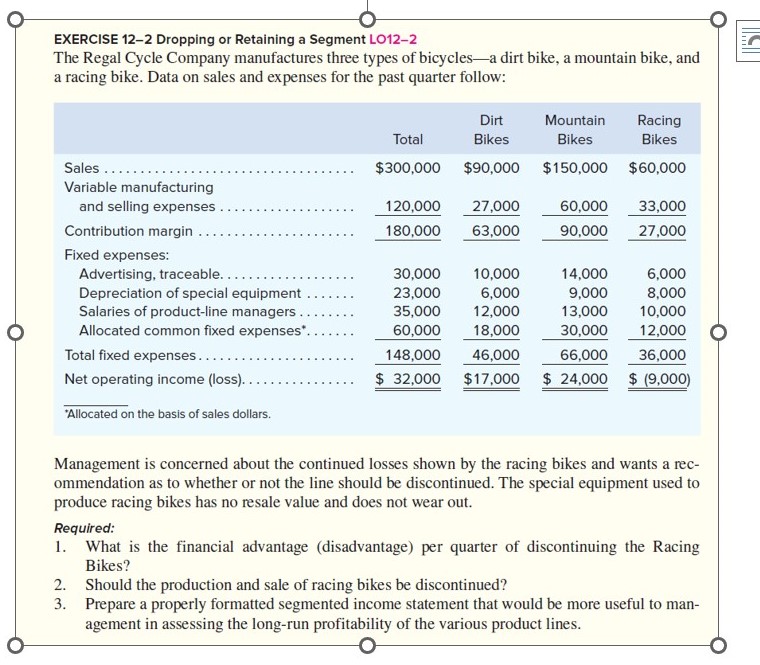 EXERCISE 1 2 - 2 Dropping or Retaining a Segment
