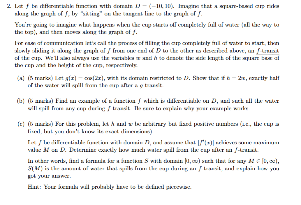 2 . Let \ ( f \ ) be differentiable function with