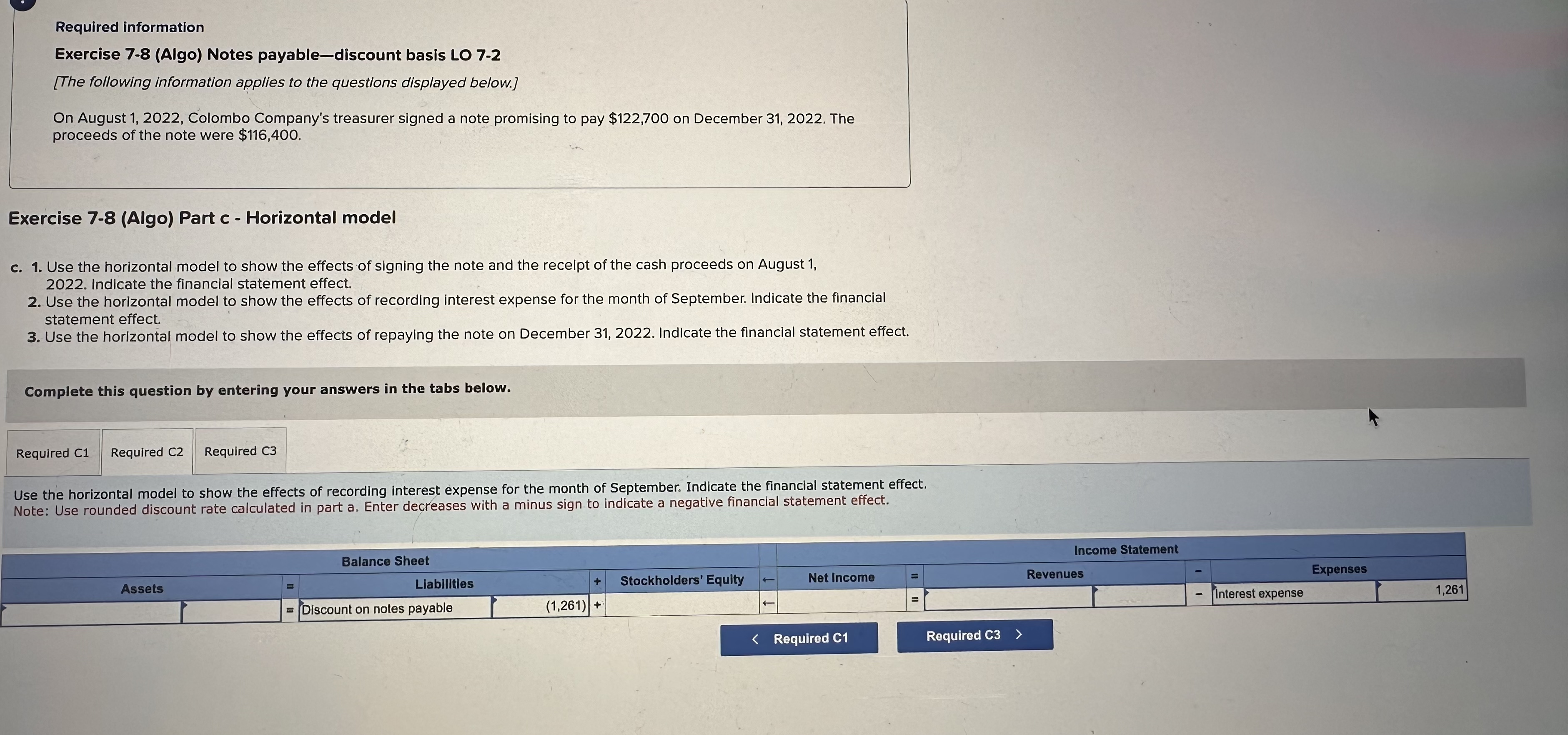 Required information Exercise 7 - 8 ( Algo )
