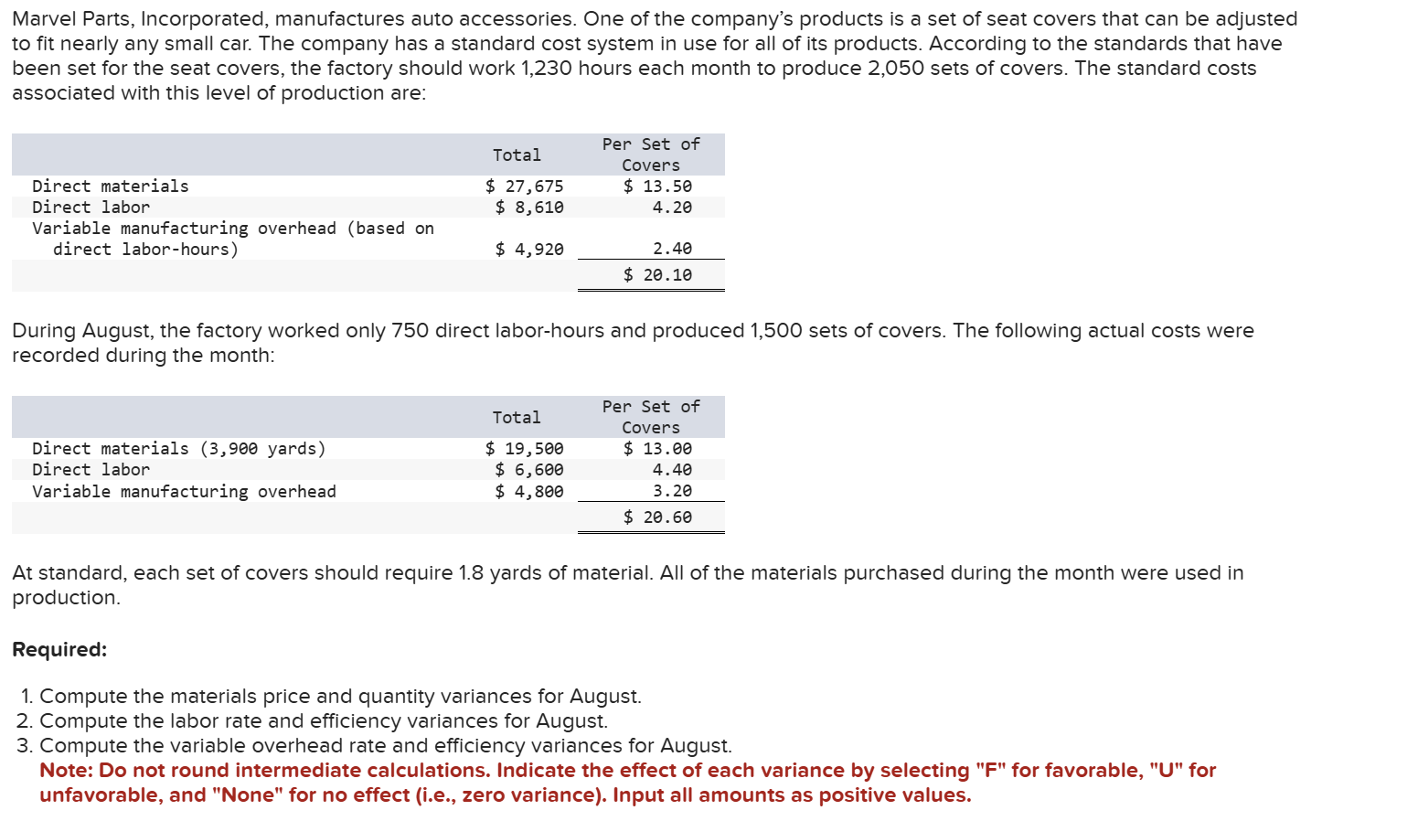 Problem 1 0 - 9 ( Algo ) Comprehensive Variance
