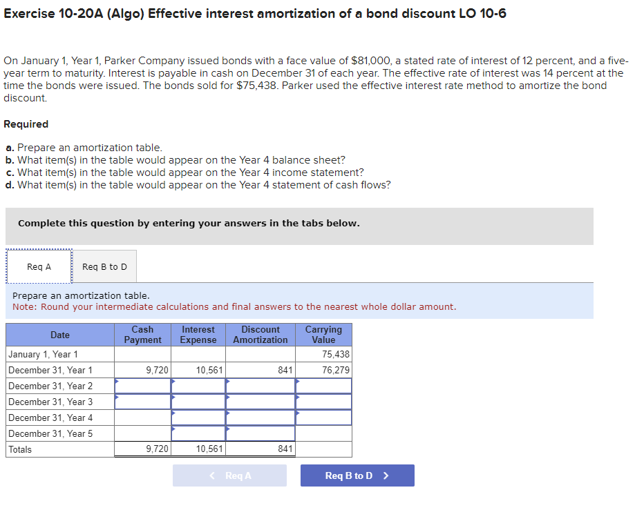 Exercise 1 0 - 2 0 A ( Algo ) Effective interest