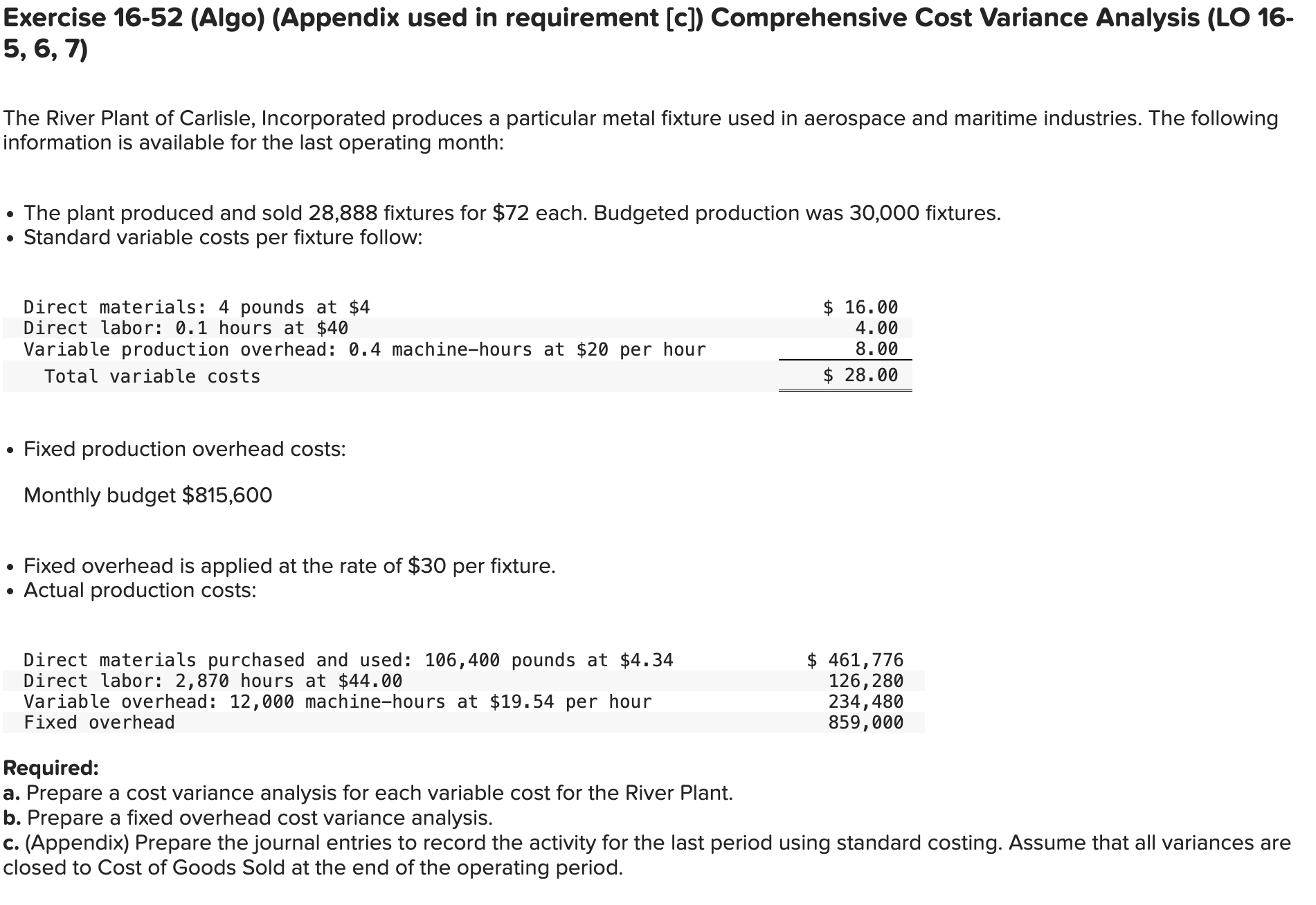 Exercise 1 6 - 5 2 ( Algo ) ( Appendix used in