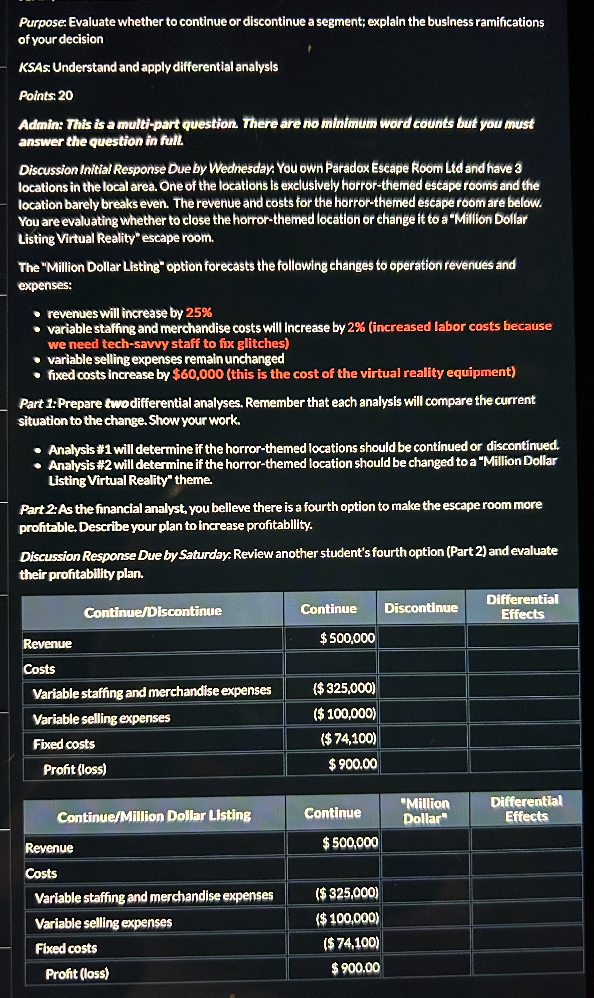 Purpose: Evaluate whether to continue or