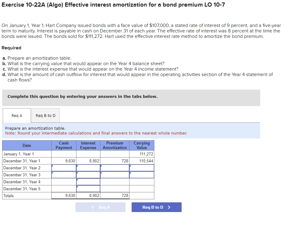 Exercise 1 0 - 2 2 A ( Algo ) Effective interest