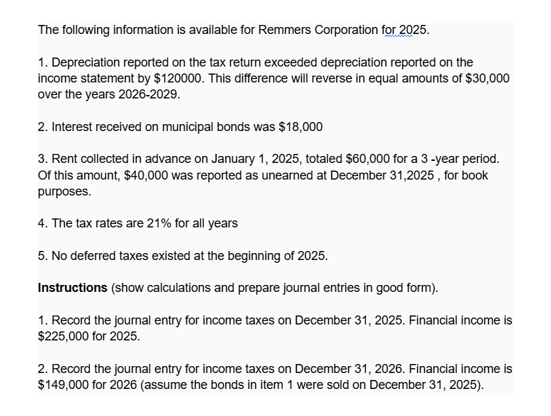 The following information is available for