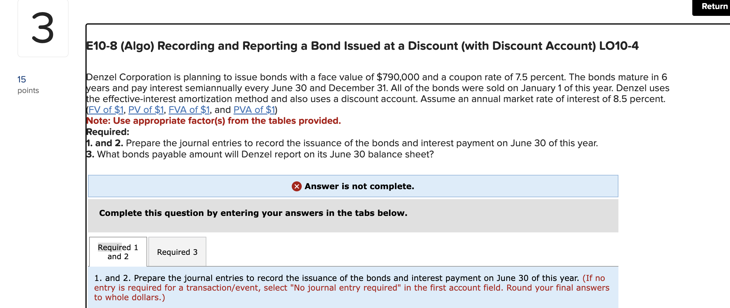 E 1 0 - 8 ( Algo ) Recording and Reporting a Bond