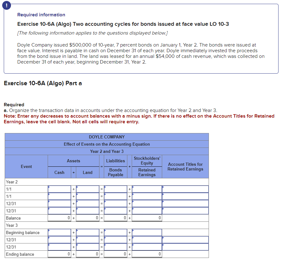 ! Required information Exercise 1 0 - 6 A ( Algo