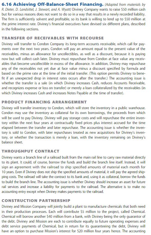 6 . 1 6 Achieving Off - Balance - Sheet