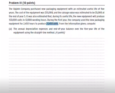 Problem III ( 1 0 points ) The Upjohn Company