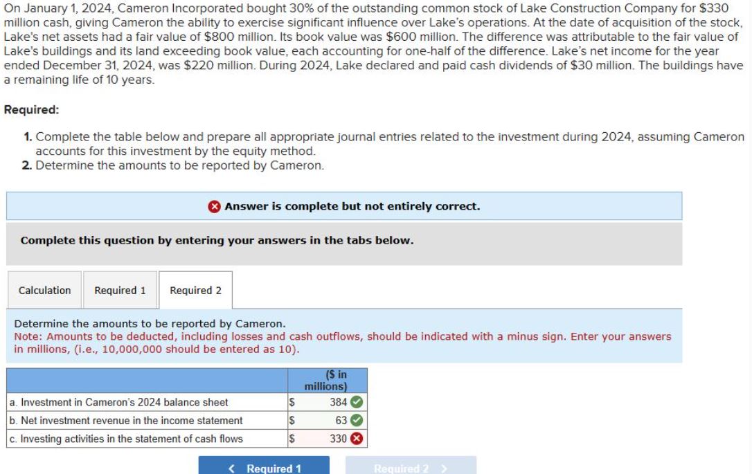 On January 1 , 2 0 2 4 , Cameron Incorporated