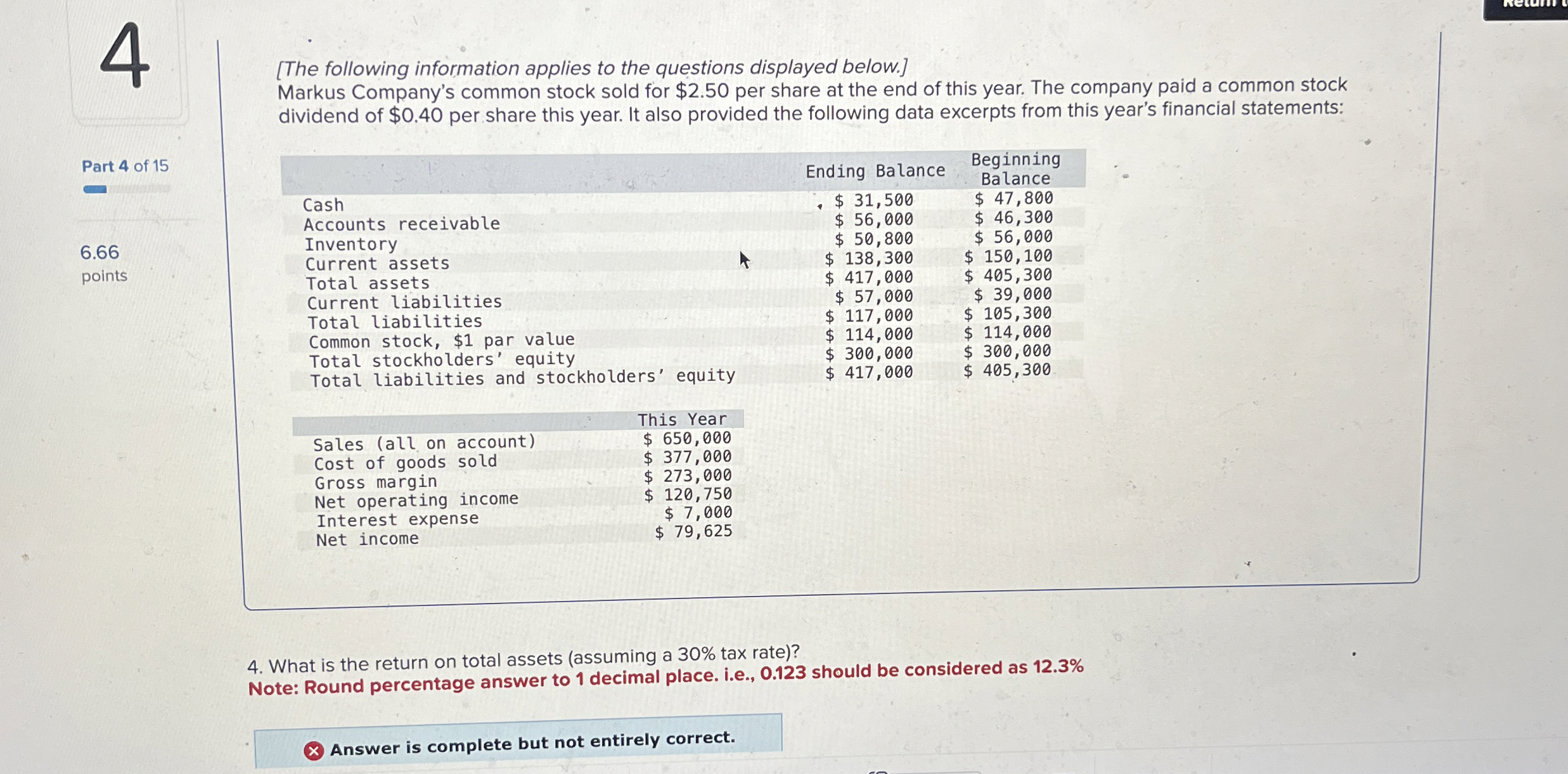 4 Part 4 of 1 5 6 . 6 6 points [ The following