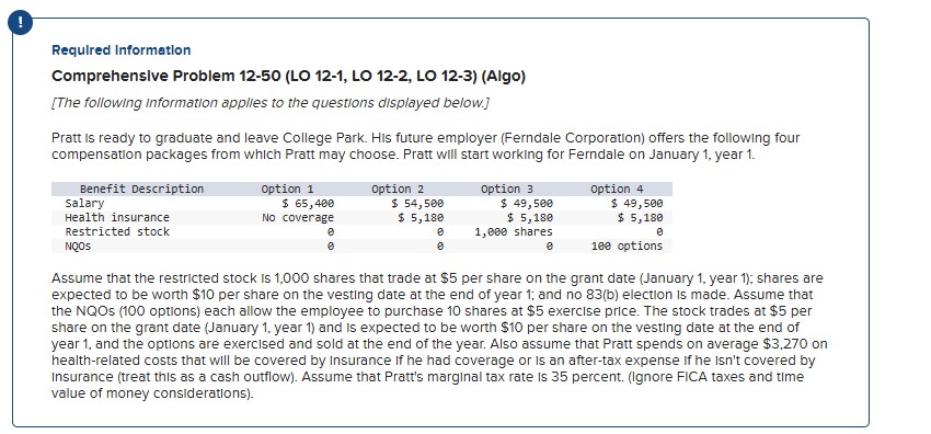Required Information Comprehenslve Problem 1 2 -