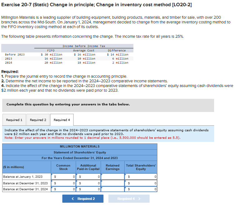 Exercise 2 0 - 7 ( Static ) Change in principle;