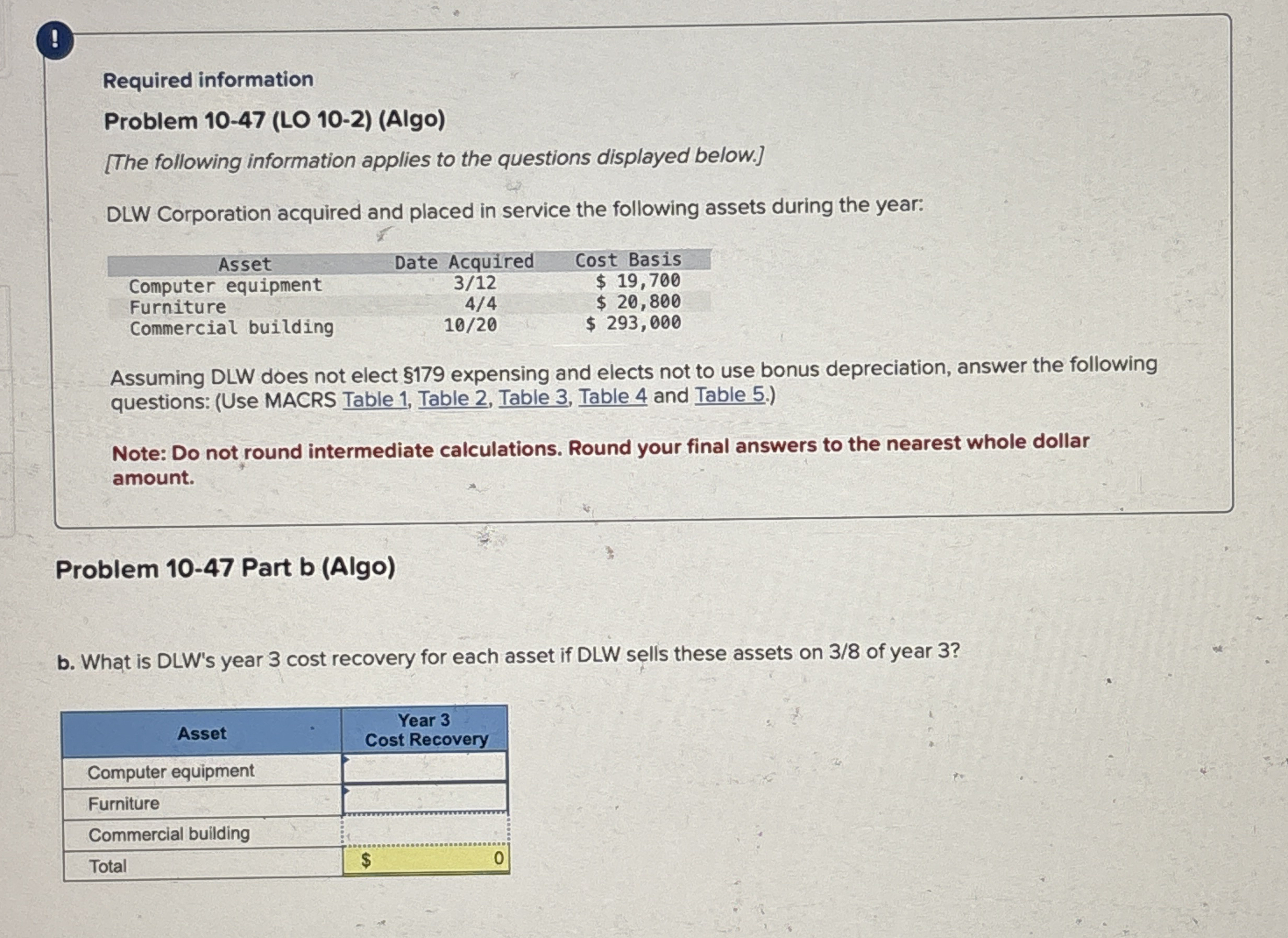 ! Required information Problem 1 0 - 4 7 ( LO 1 0