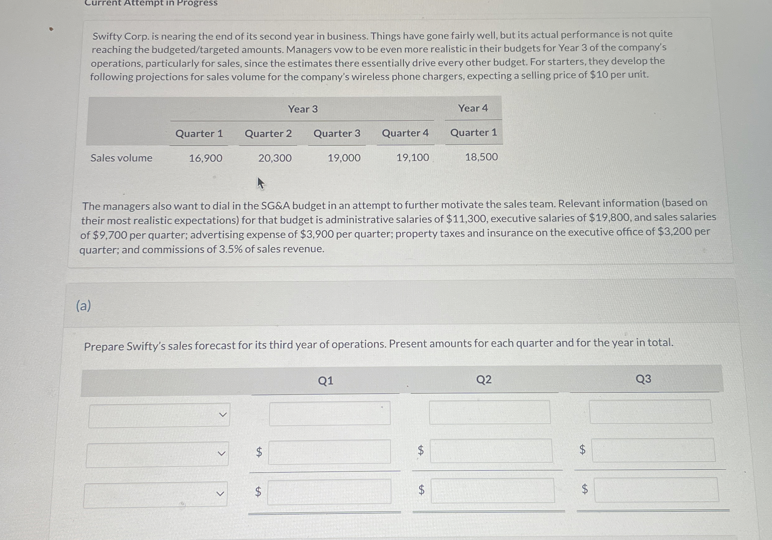 Current Attempt in Progress Swifty Corp. is