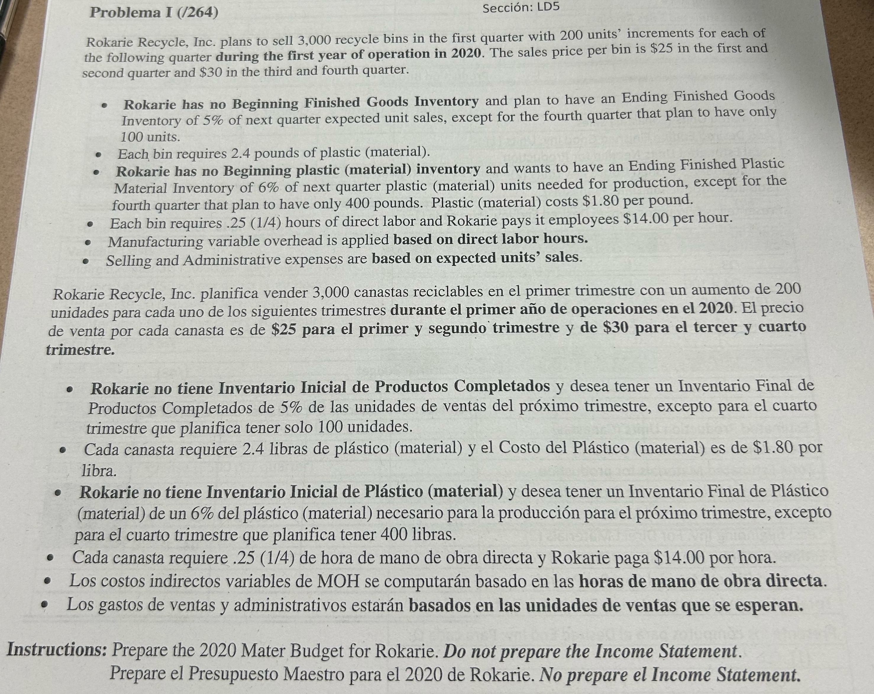 Problema I ( / 2 6 4 ) Secci n: LD 5 Rokarie