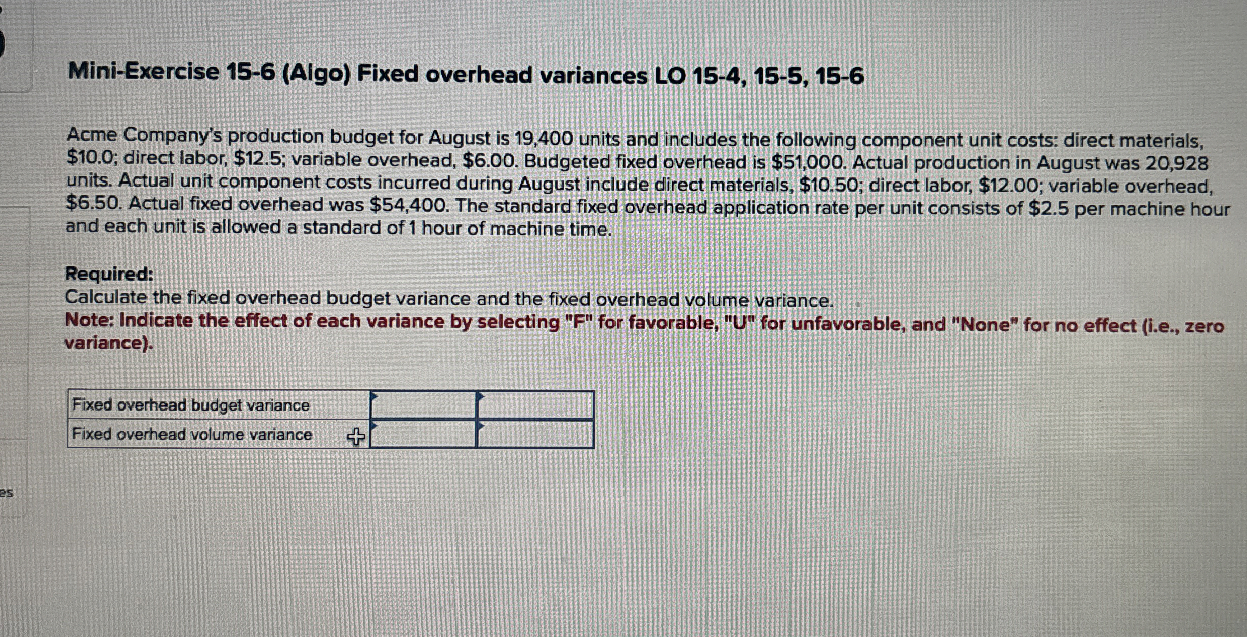 Mini - Exercise 1 5 - 4 ( Algo ) Direct labor