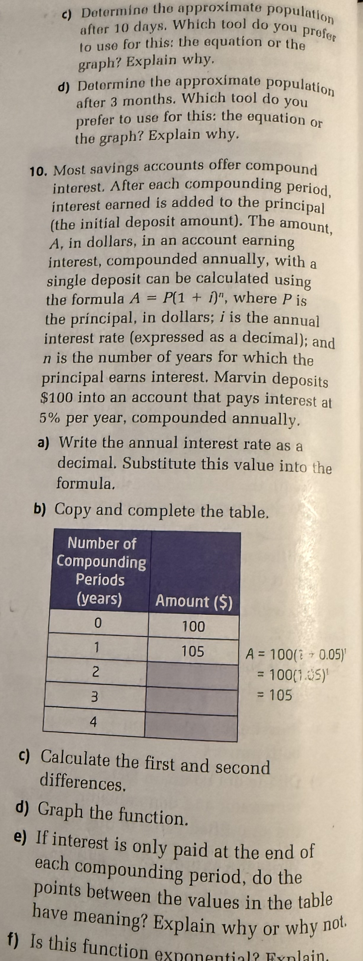 c ) Determine the approximate population after 1