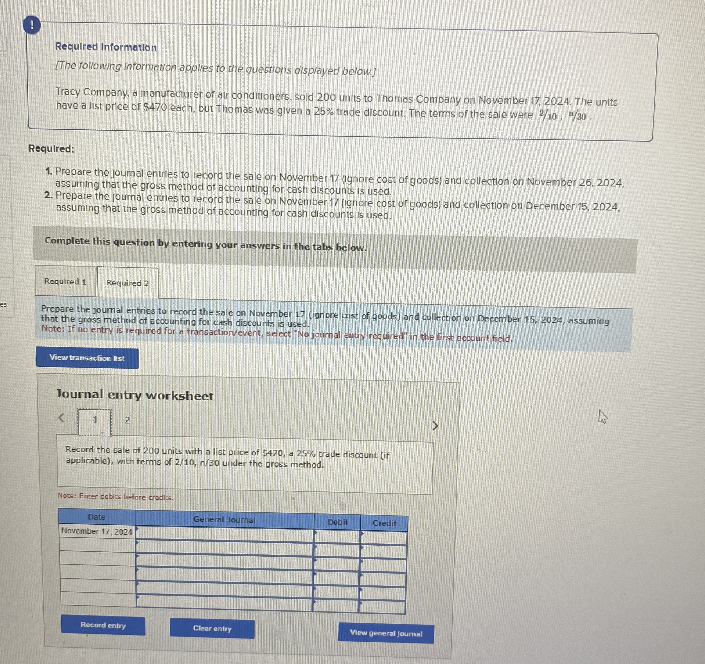 ! Requlred Informatlon [ The following