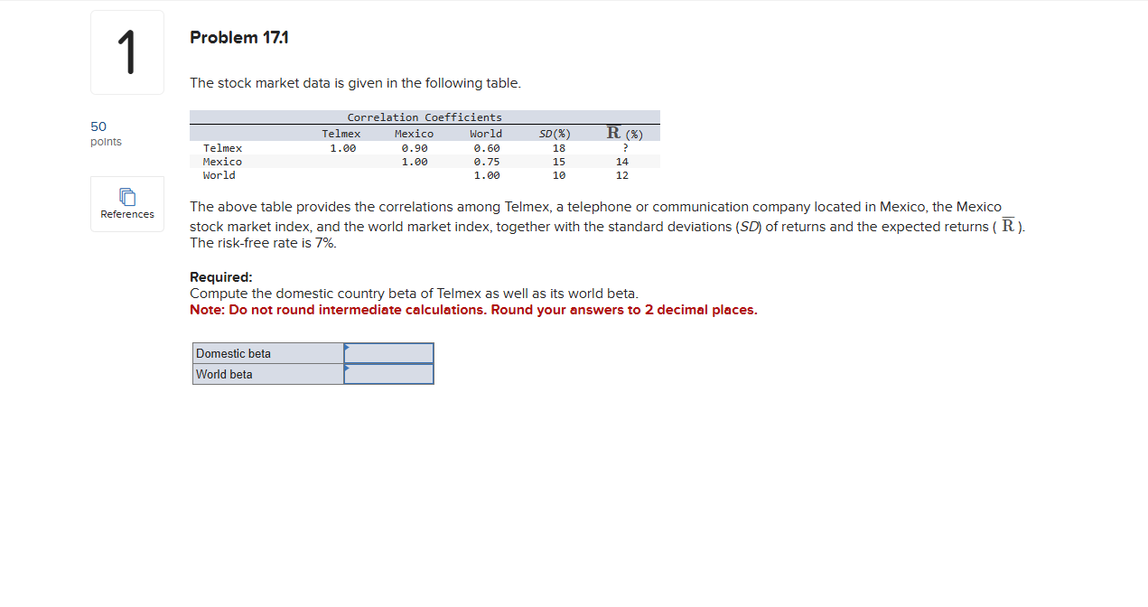 Problem 1 7 . 1 The stock market data is given in