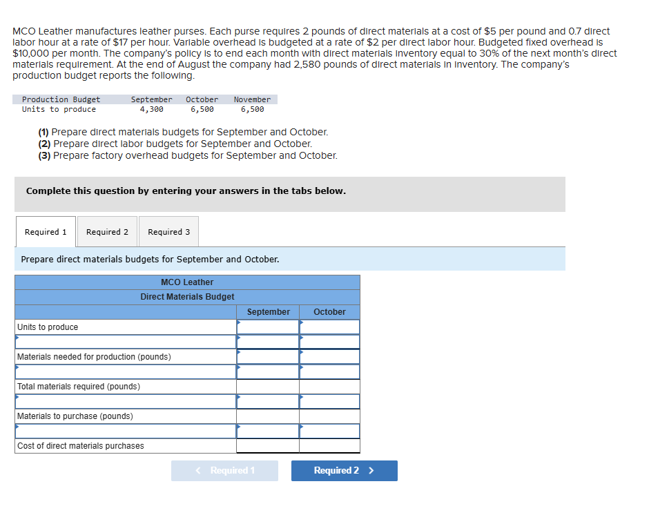 MCO Leather manufactures leather purses. Each