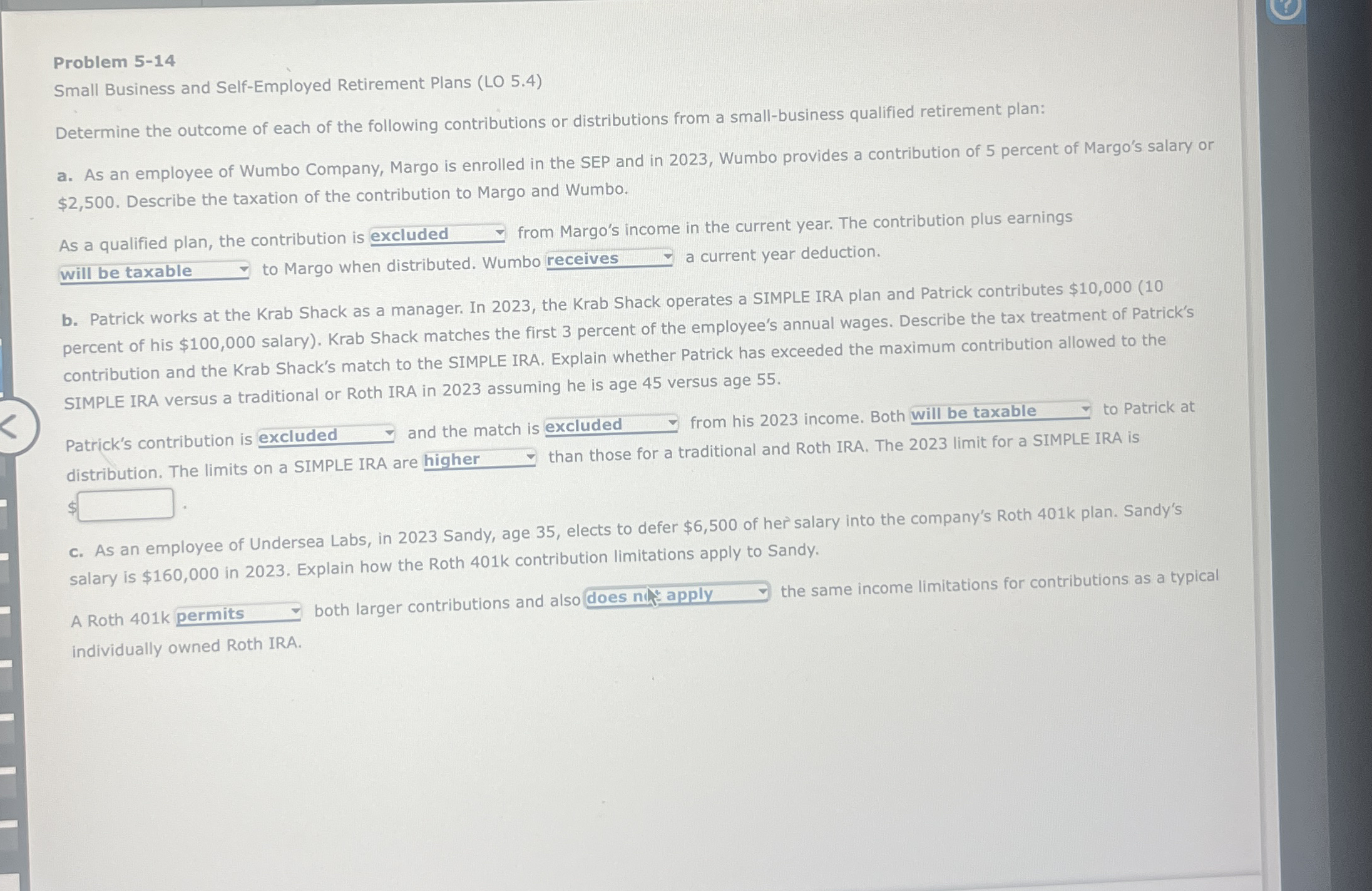 Problem 5 - 1 4 Small Business and Self -