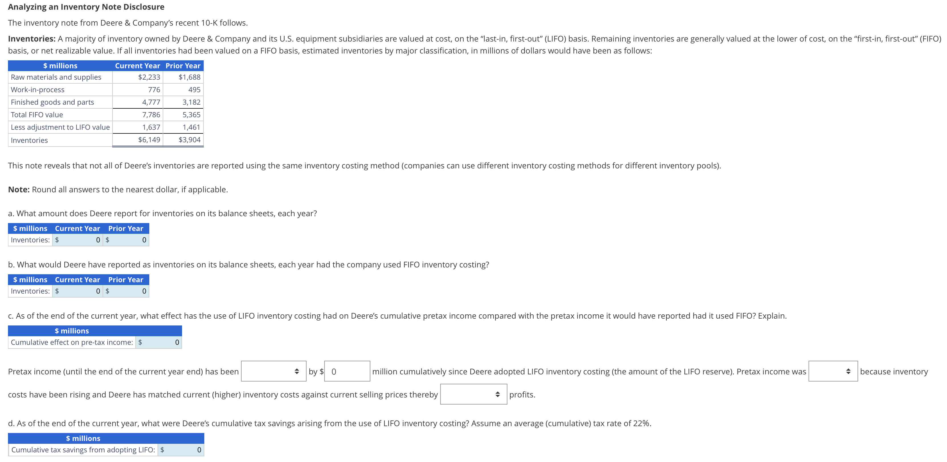 Analyzing an Inventory Note Disclosure The