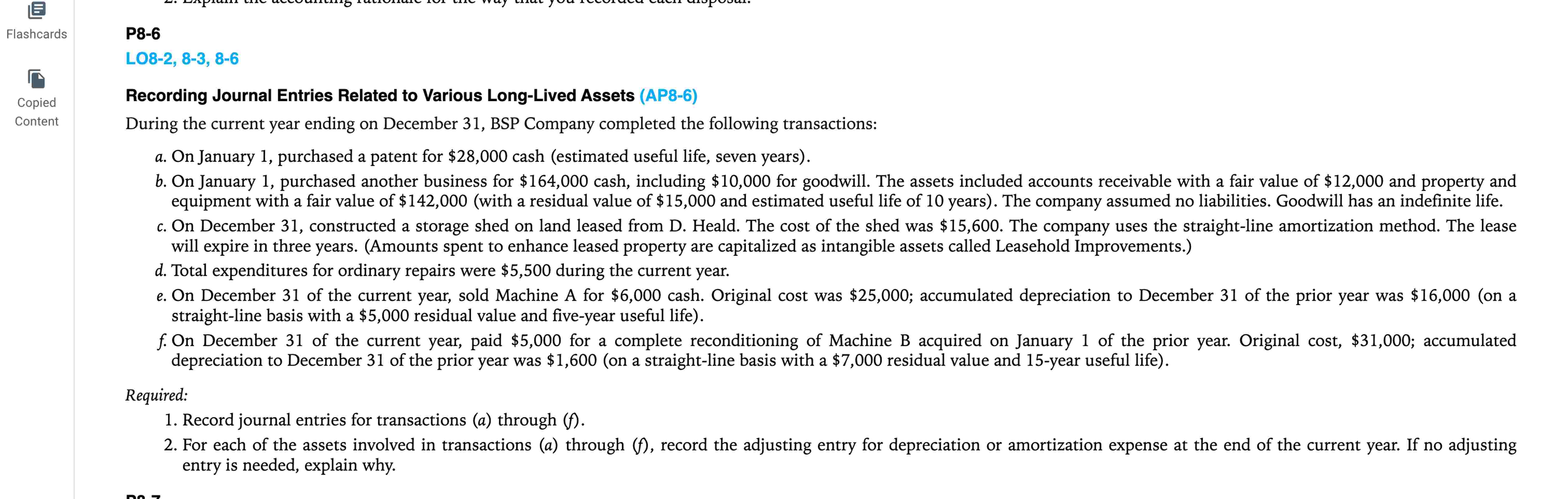 P 8 - 6 LO 8 - 2 , 8 - 3 , 8 - 6 Recording