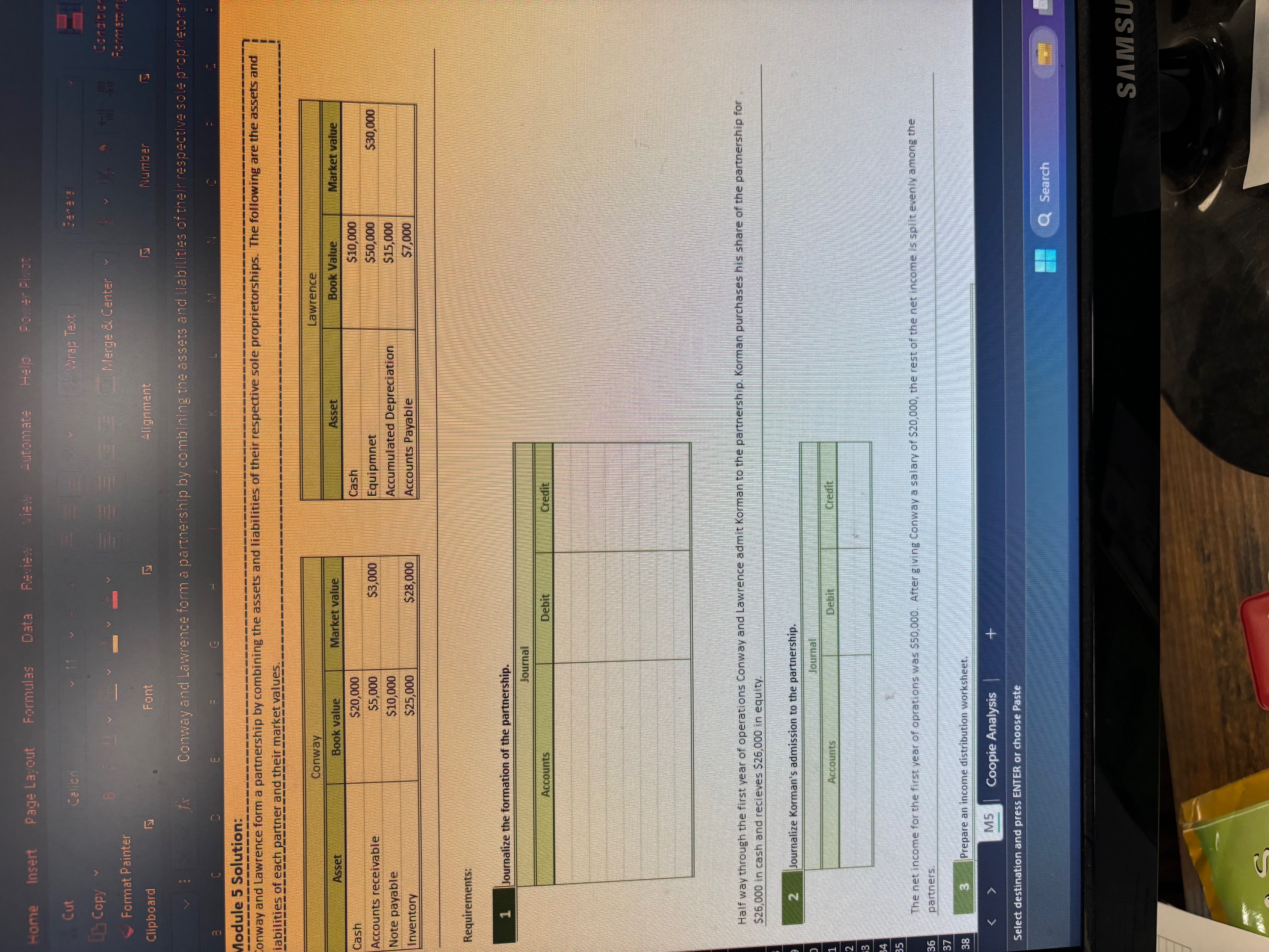 Module 5 Solution: onway and Lawrence form a