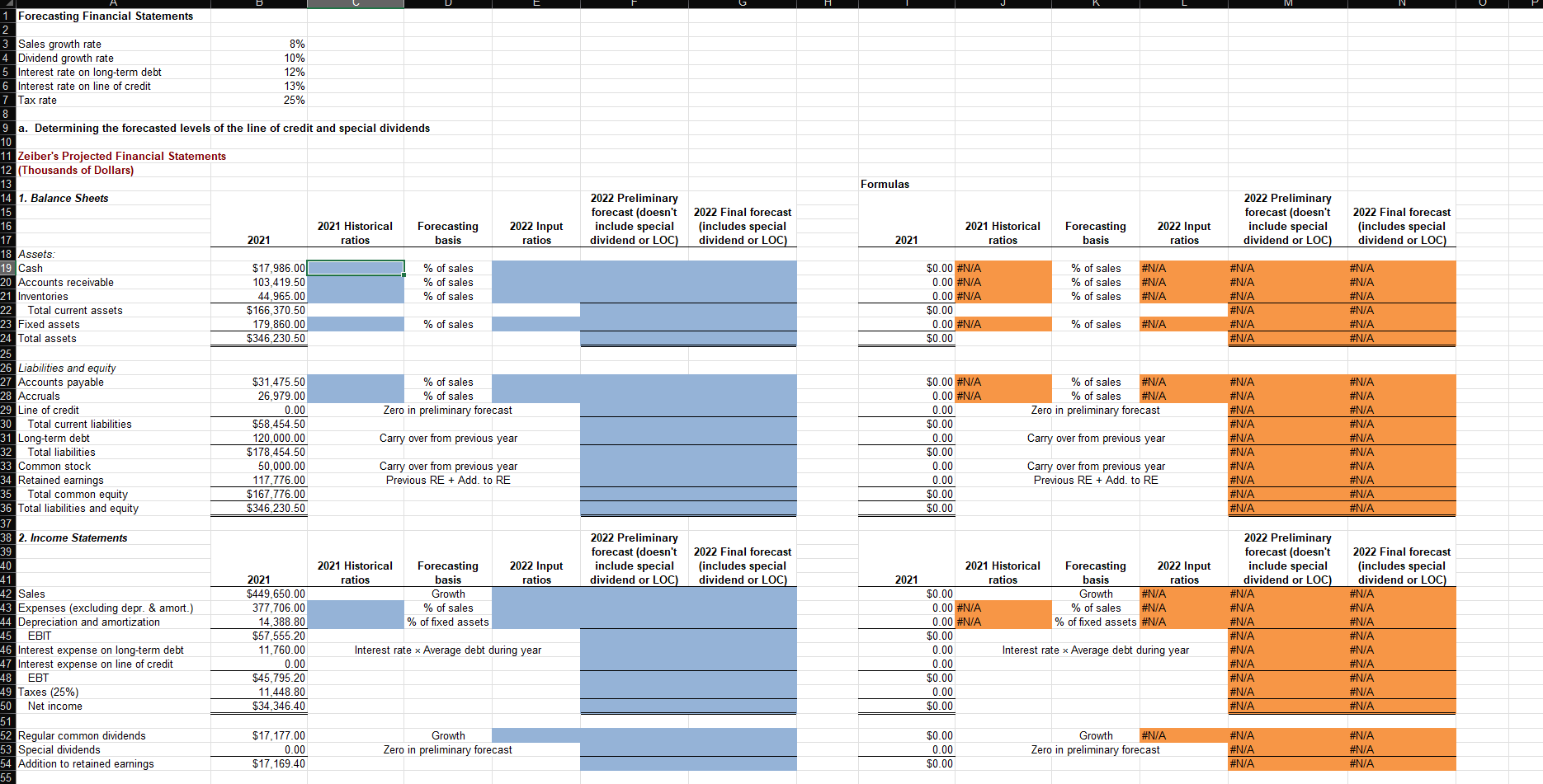 Excel Activity: Forecasting Financial Statements