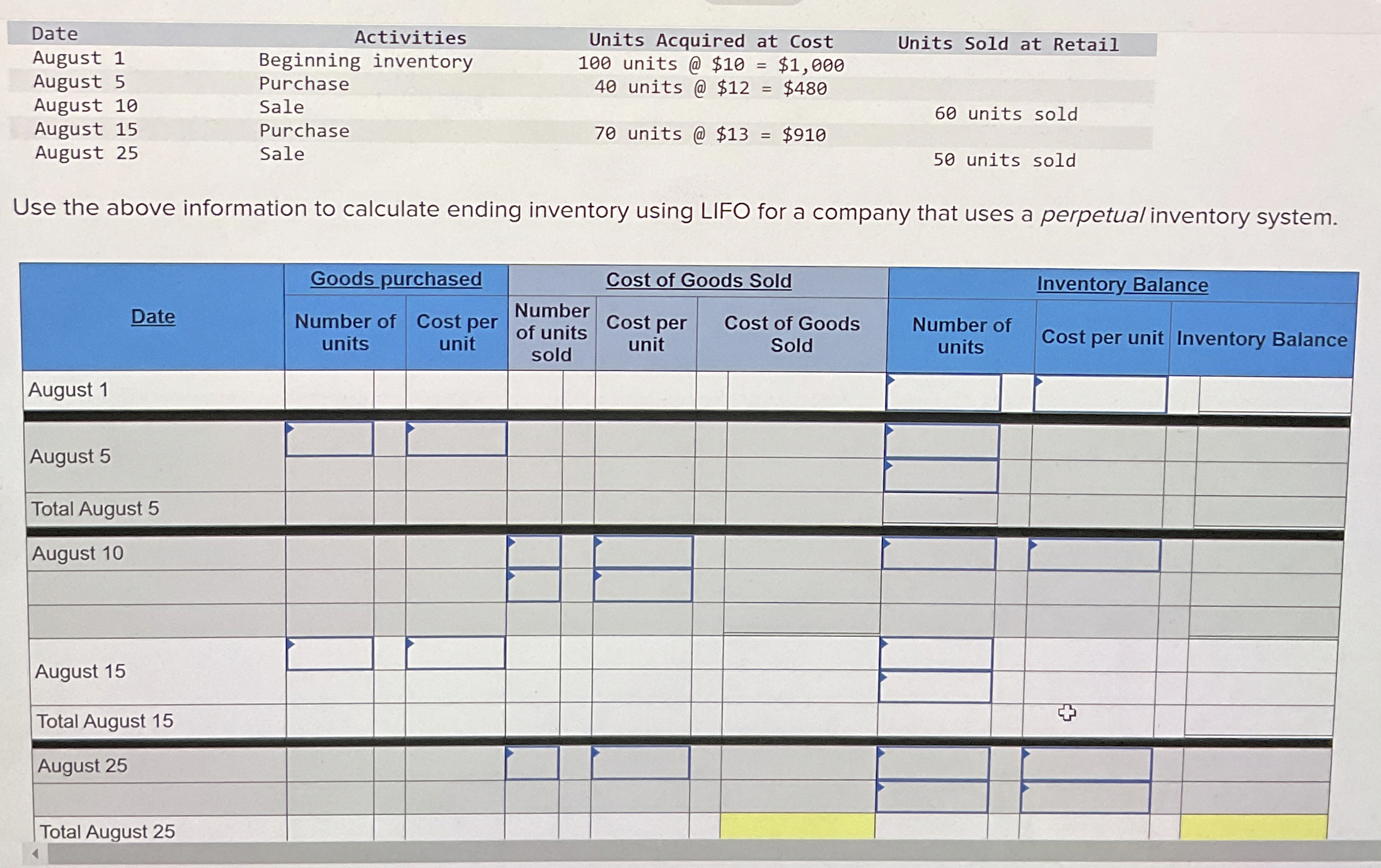 Date August 1 August 5 August 1 0 August 1 5