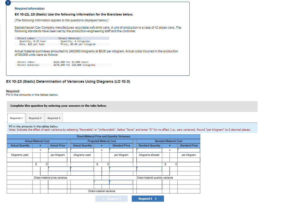 Required information EX 1 0 - 2 2 , 2 3 ( Statle