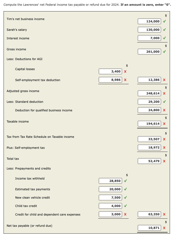 Tim and Sarah Lawrence are married and file a