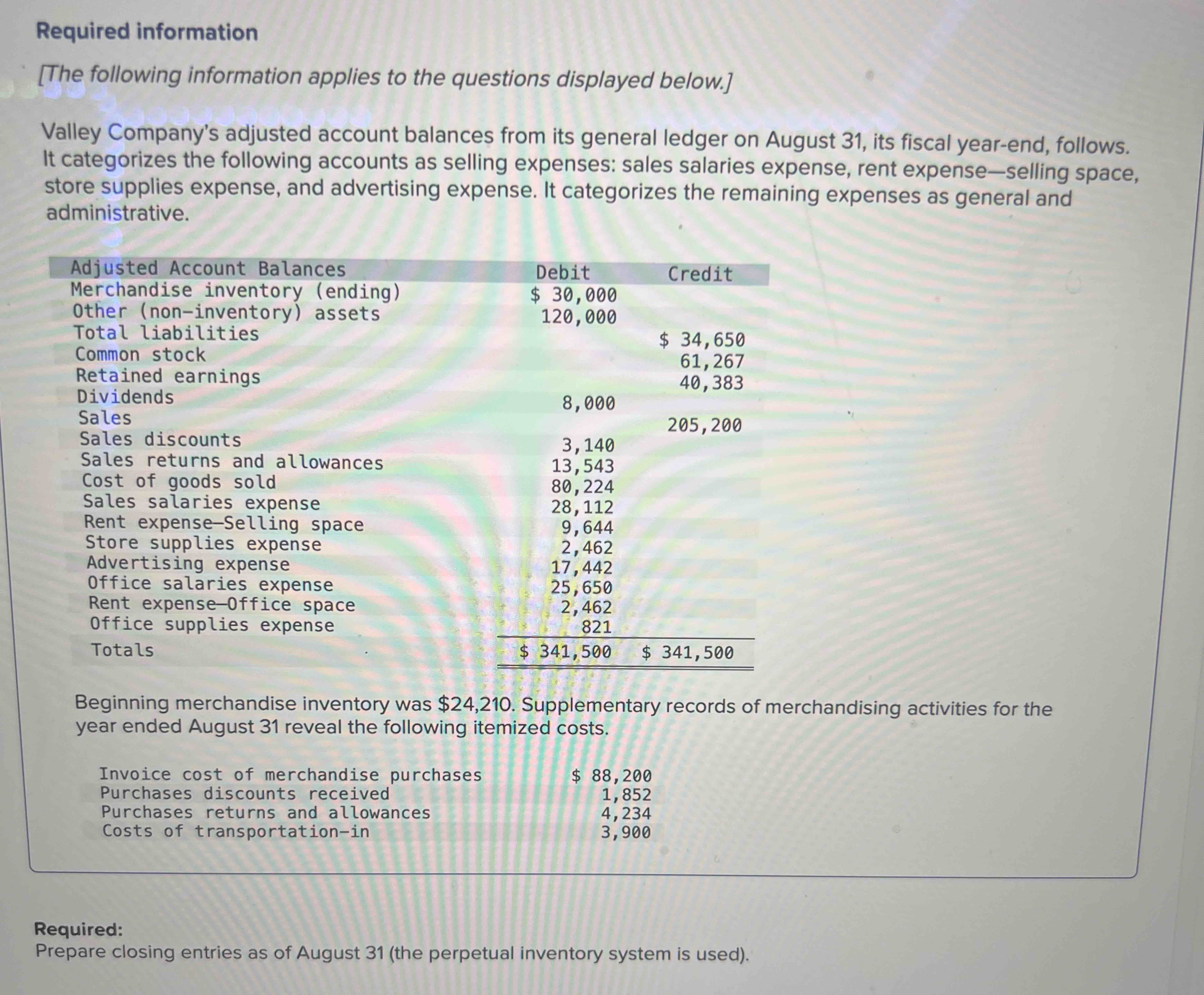 Required information [ The following information