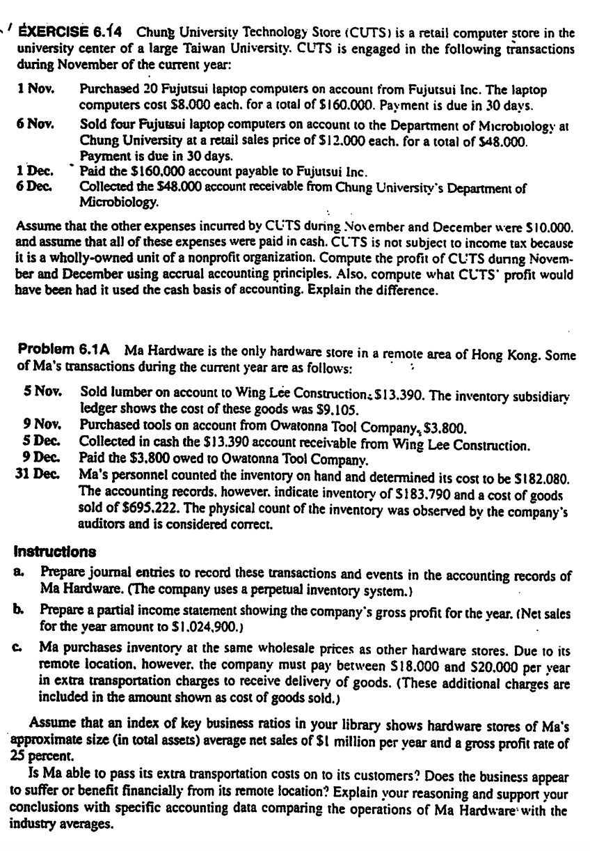 ' EXERCISE 6 . 1 4 Chung University Technology
