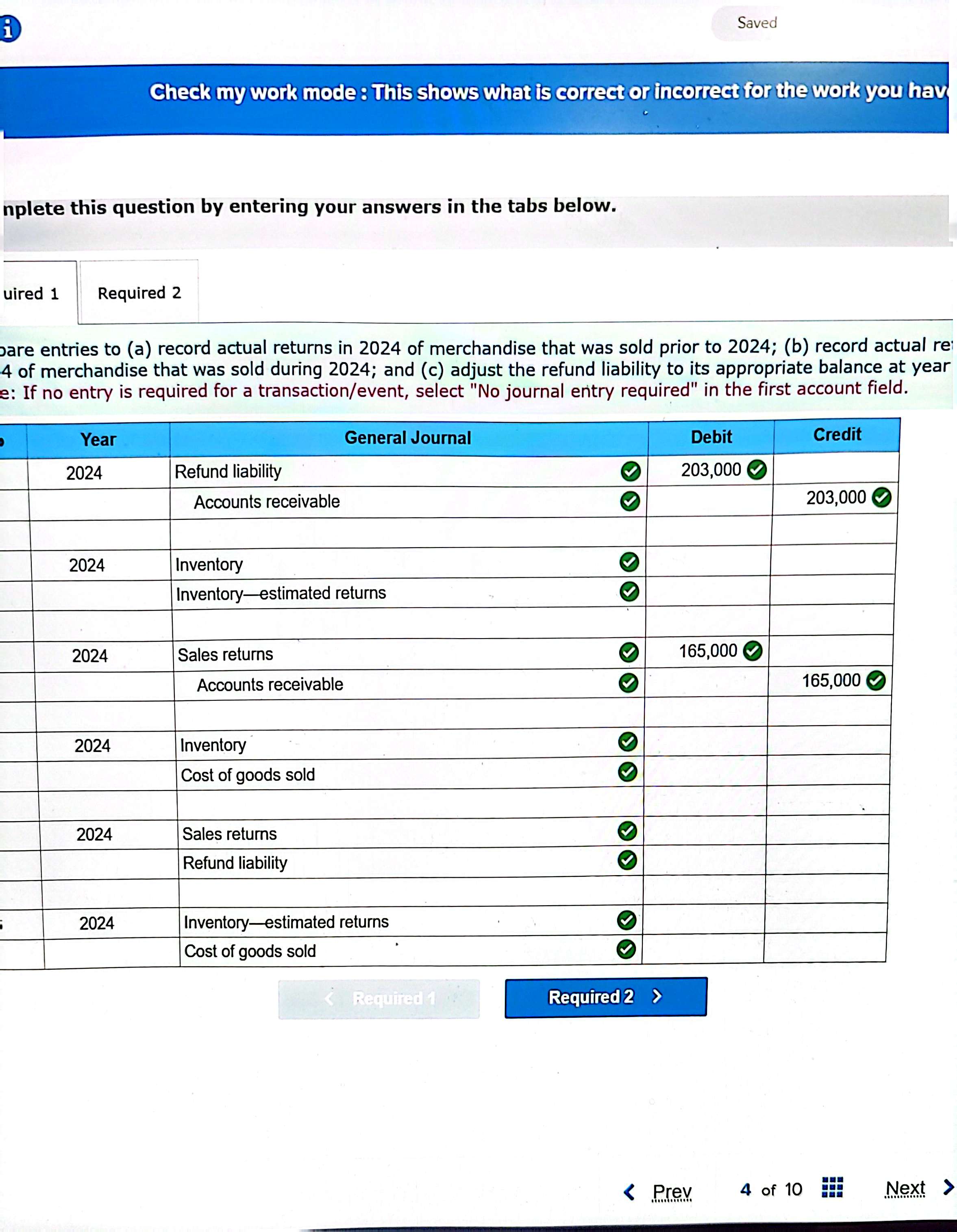 Exercise 7 - 8 ( Algo ) Sales returns [ LO 7 - 4