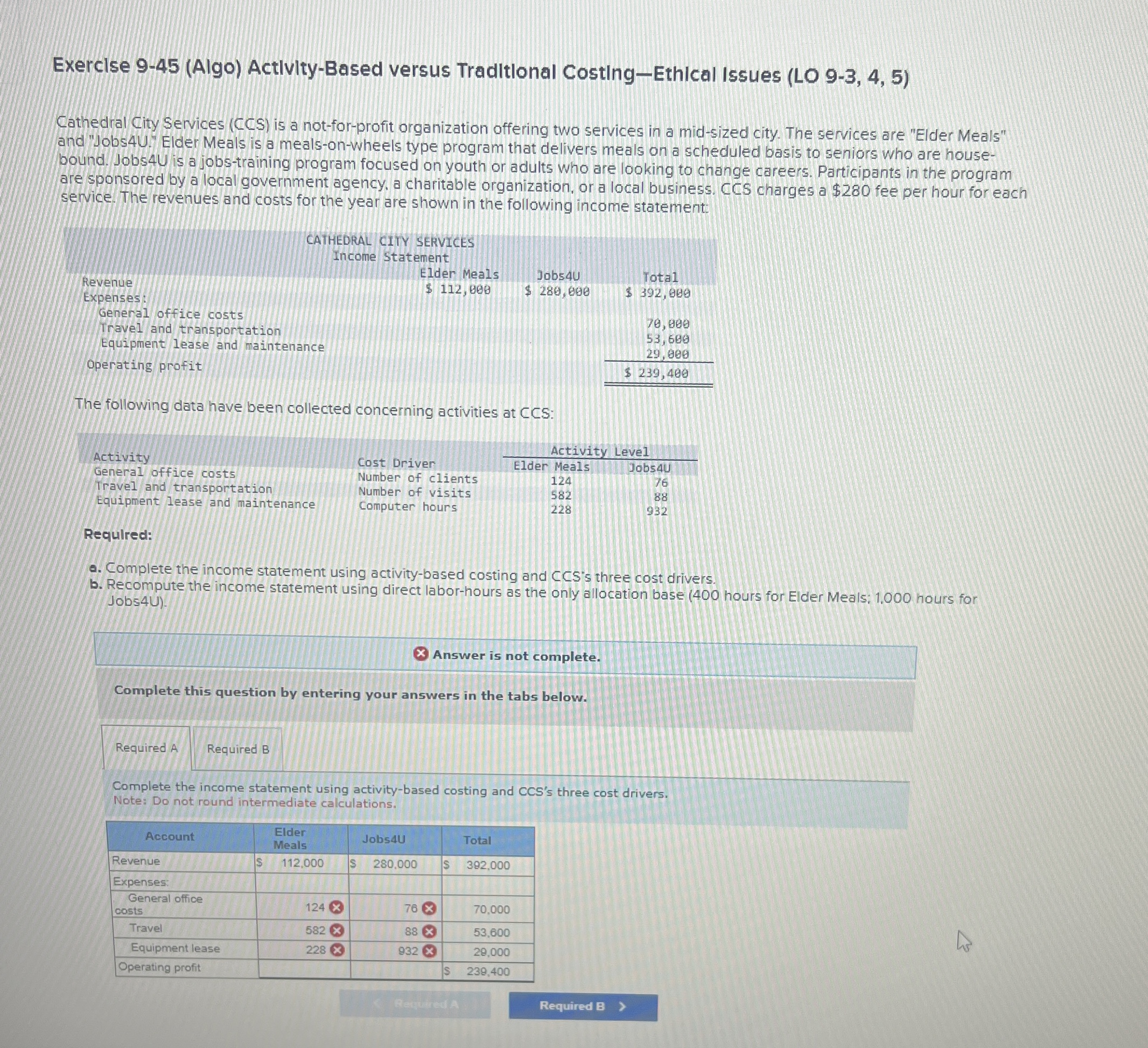 Exerclse 9 - 4 5 ( Algo ) Actlvity - Based versus
