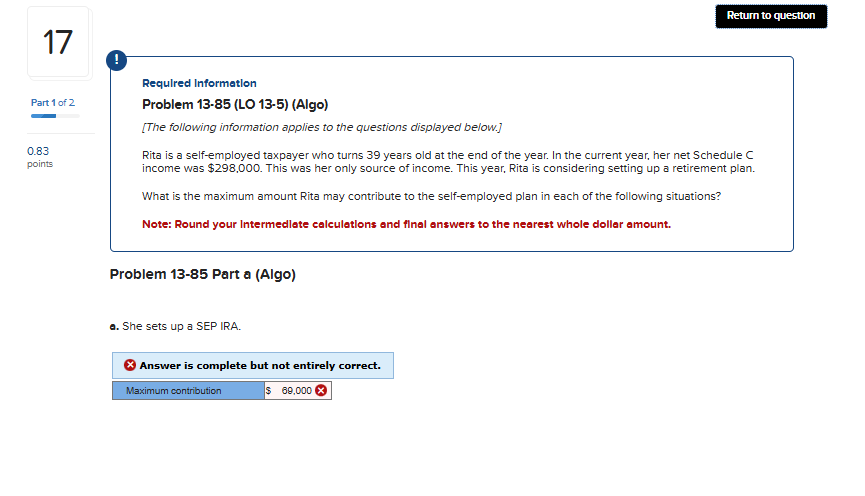 Required Information Problem 1 3 - 8 5 ( LO 1 3 -