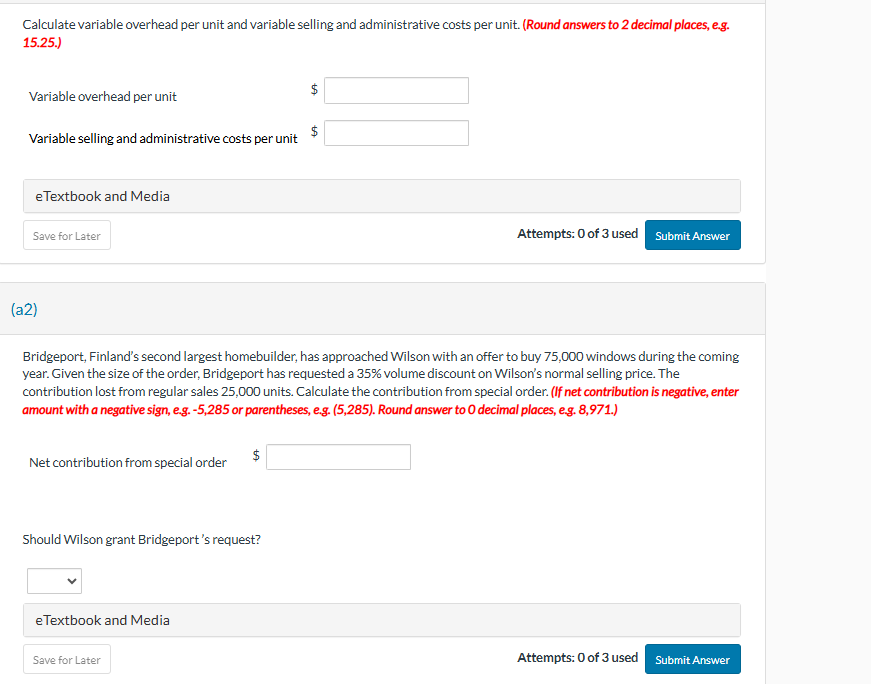 Calculate variable overhead per unit and variable