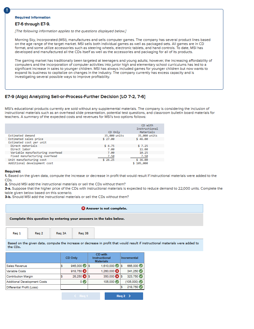 Required Information E 7 - 6 through E 7 - 9 . [