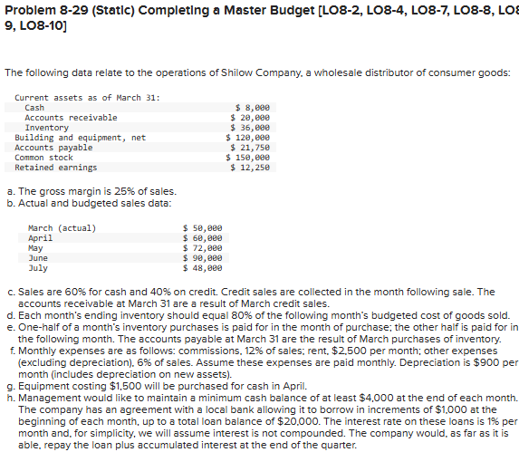 Problem 8 - 2 9 ( Statlc ) Completing a Master