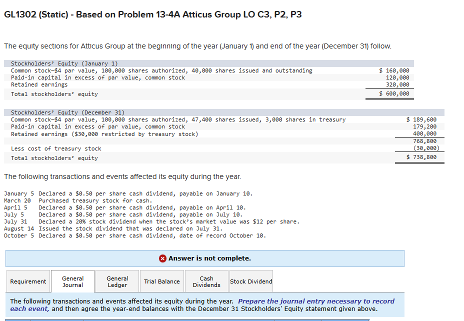 The equity sections for Atticus Group at the