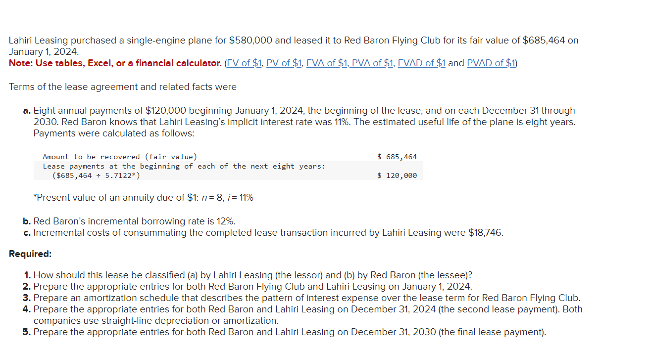 Lahiri Leasing purchased a single - engine plane
