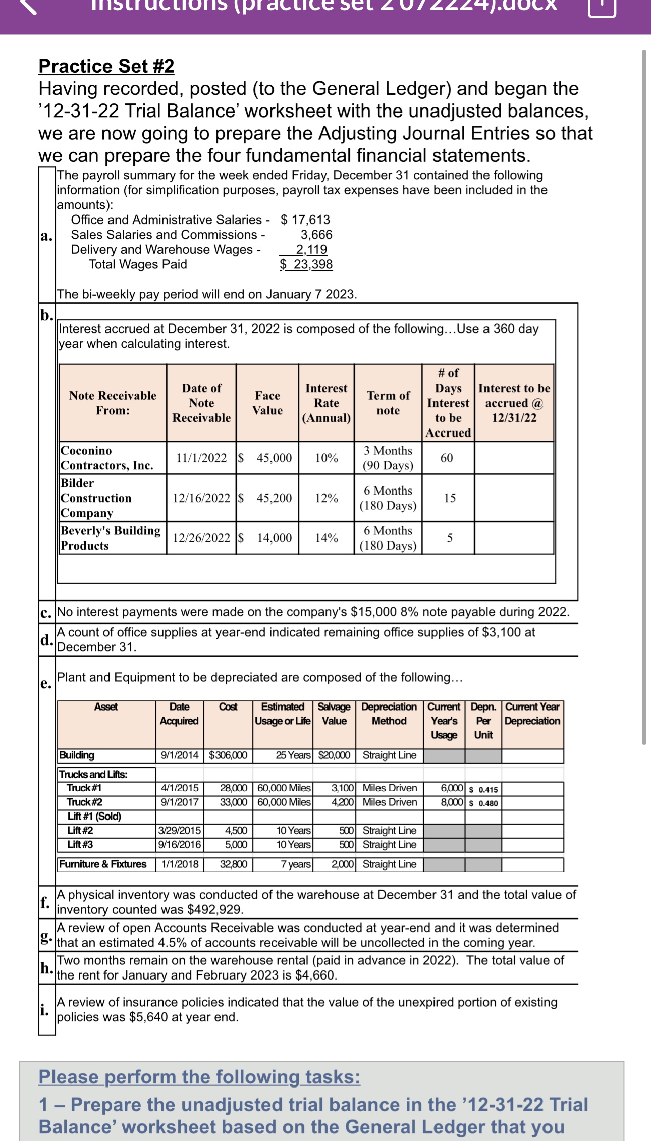 Please perform the following tasks: 1 - Prepare